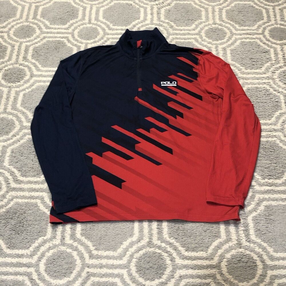 Polo Sport Ralph Lauren Shirt Mens Medium 1/4 Zip Pullover Performance Golf